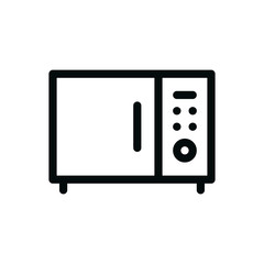 Microwave oven isolated icon, convection microwave oven outline vector icon with editable stroke