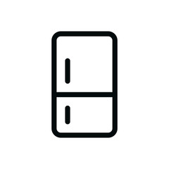 Refrigerator isolated icon, home fridge outline vector icon with editable stroke