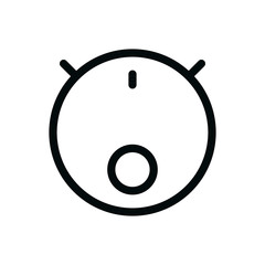 Robot vacuum cleaner isolated vector icon with editable stroke