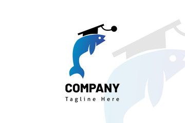 logo fish icon illustration gradient