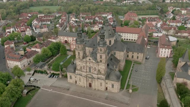Fulda Cathedral Bell Towers and St. Boniface Rooftop Statue