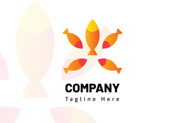 logo fish icon illustration gradient