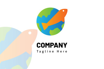 logo fish icon illustration gradient