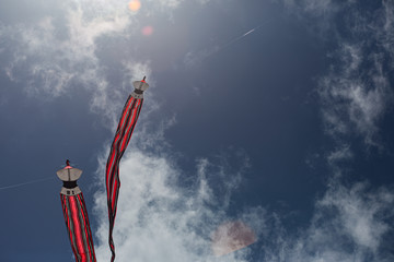 Bali, Indonesia august-17 th 2020. independence day. social events on the beach in kuta. kite...