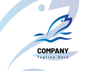 Fototapeta premium logo fish icon illustration gradient