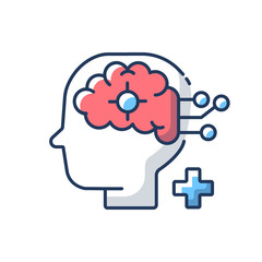 Neurological department RGB color icon. Neurological science and surgery. Brain disorders. Neurology disease diagnostics and treatment. Hospital department. Isolated vector illustration