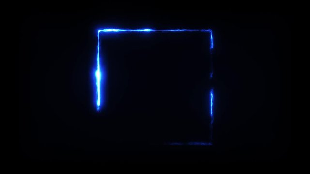 Abstract Fantasy Square Slider Seamless Looping/ 4k animation of an abstract fantasy glowing light square stroke with fractal turbulence texture effect seamless looping