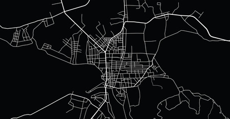 Vector aerial city road map of Kon Tum, Vietnam © ink drop