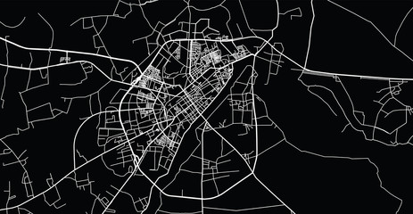 Vector aerial city road map of Nam Dinh, Vietnam