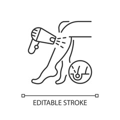 Laser hair removal linear icon. Depilation procedure. Device for shaving unwanted hair. Epilator. Thin line customizable illustration. Contour symbol. Vector isolated outline drawing. Editable stroke