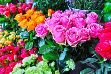 Roses in flower shop.