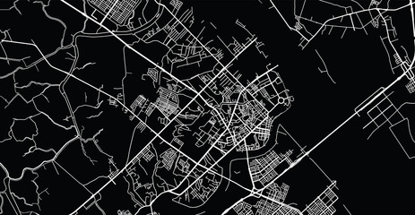 Vector aerial city road map of Can Tho, Vietnam