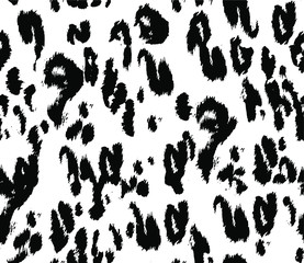 Obraz na płótnie Canvas Abstract Leopard Cheetah Animal Skin Shapes Geometric Brush Strokes Seamless Vector Pattern Isolated Background