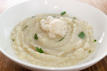 Homemade Cauliflower Puree or Colcannon with Mashed Cabbage