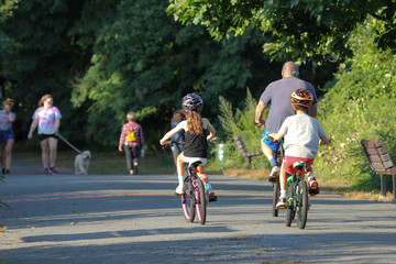 Family Happy Bicycling