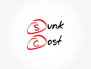 SC - Sunk Cost acronym, business concept background
