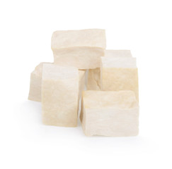 closeup tofu isolated on white background