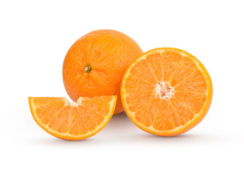 Fresh orange fruit isolated on white background
