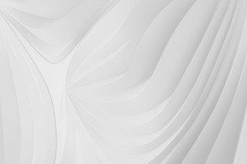 Obraz premium Digital silk cloth of wavy abstract backgrounds. Black and white 3D waves. Natural organic shapes.