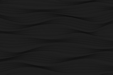 Digital silk cloth of wavy abstract backgrounds. Black and white 3D waves. Natural organic shapes.