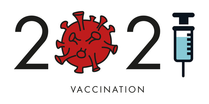Carte de vœux sur le thème de la lutte contre l’épidémie de COVID-19, avec l’espoir de l’arrivée d’un vaccin pour 2021.
