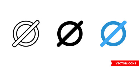 Empty icon of 3 types color, black and white, outline. Isolated vector sign symbol.