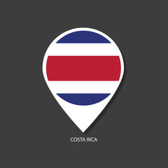 Costa rica flag Vector marker with flags.