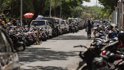 Bali, Indonesia august-17 th 2020. independence day. social events on the beach in kuta. kite...