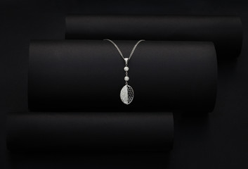White gold necklace.