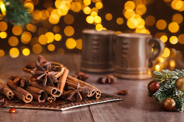 Star anise and cinnamon sticks.