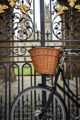 Old Fashioned Bicycle Outside All Souls University College Building In Oxford UK
