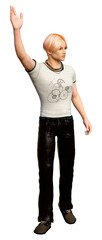 Obraz premium 3D Rendering Teenager Boy on White