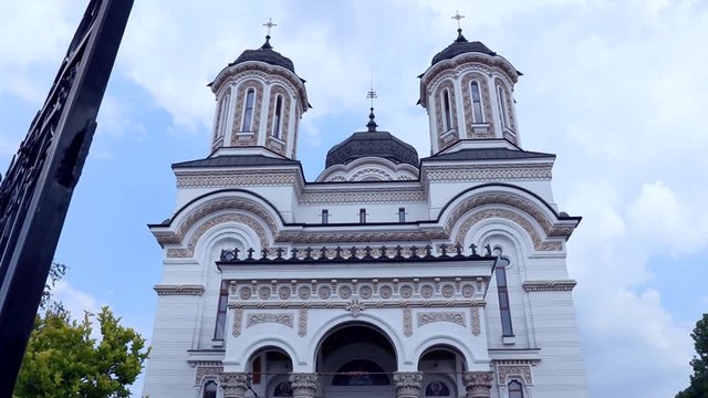 Orthodox church in the footage in summer time