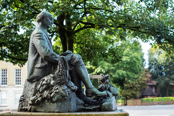 Statue Of Writer And Poet Thomas Hardy In Dorchester Dorset UK