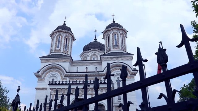 Orthodox church in the footage in summer time