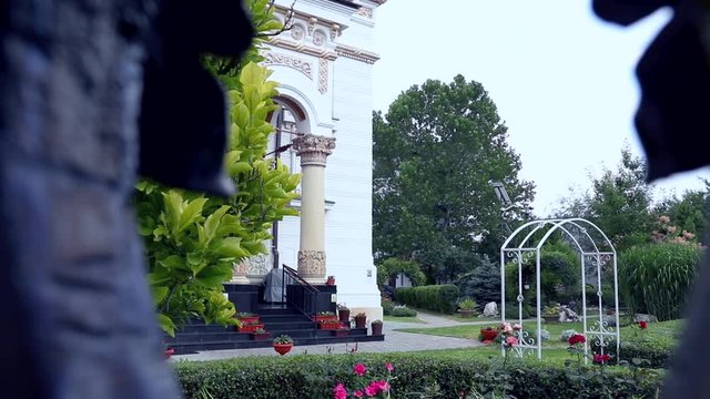 Orthodox church details in exterior religion
