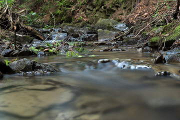 detail of cascade on a small stream
