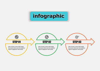 Line circle vector design template icon for illustration. Planning infographic design business infographic template with 3 options. Creative concept plan use for web banner.