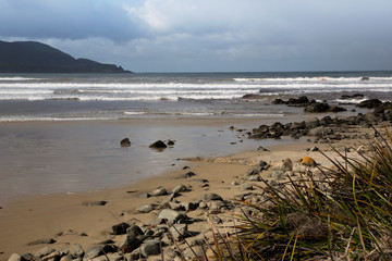 Fototapeta na wymiar Coastal charm of Bruny Island is seen at Cloudy Bay