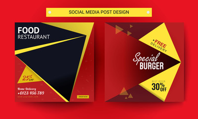 food promotion social media post design template design