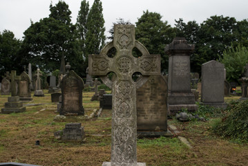 Crucifix as monument in english cemetery