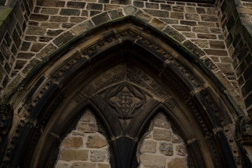 Obraz premium Tower entrance, Wakefield Cemetery, Wakefield, West Yorkshire, United Kingdom