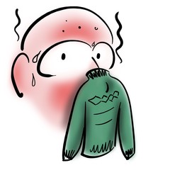 Man with thick facial mask