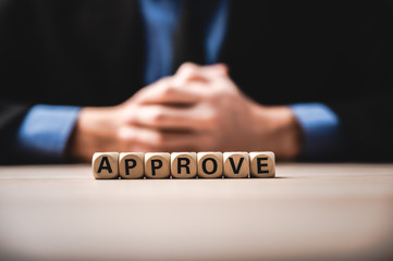 the word approve, business success concept
