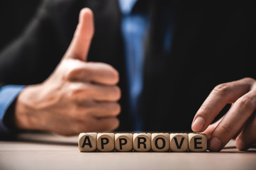 the word approve, business success concept