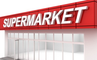 Obraz premium 3D illustration of a supermarket