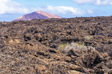 Volcanic landscape of Lanzarote Island, Spain