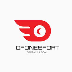 Drone Company Vector Logo Design for Business, Product, and Icon. EPS 10 Editable Stroke