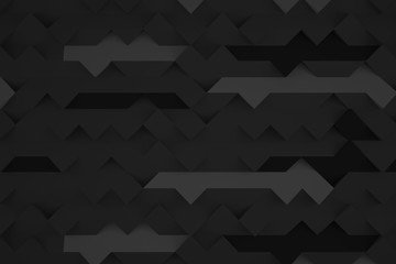 Fototapeta premium Geometrical shapes background. Black and white minimalist tech wall. Abstract 3D backdrop.