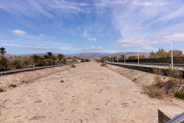Fototapeta premium Empty and dry river bed in Gran Canaria